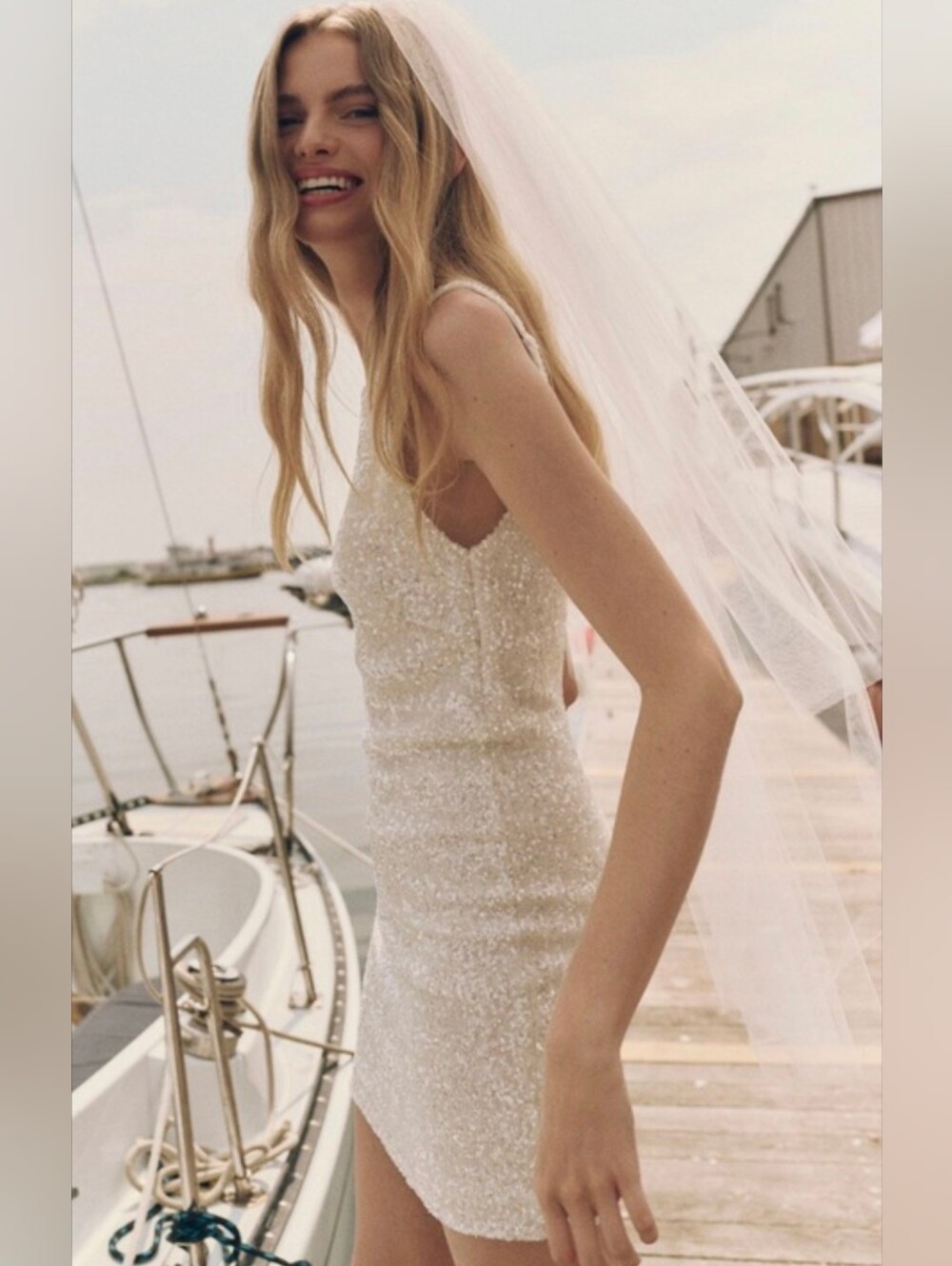 Anthropologie Mare Mare White Sequin Mini Dress NEW NWT Size XS - Picture 2 of 13
